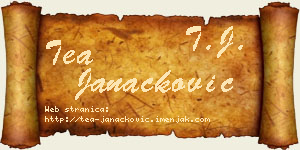 Tea Janaćković vizit kartica